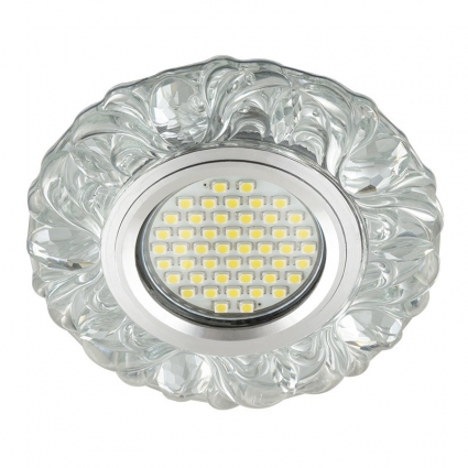 Встраиваемый светильник Fametto Luciole Dls-L136 Gu5.3 Glassy/Clear для гостиной, цвет зеркальный,  в стиле прованс