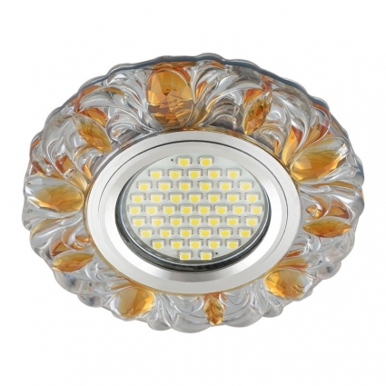 Встраиваемый светильник Fametto Luciole Dls-L136 Gu5.3 Glassy/Gold для гостиной, цвет желтый,  в стиле прованс