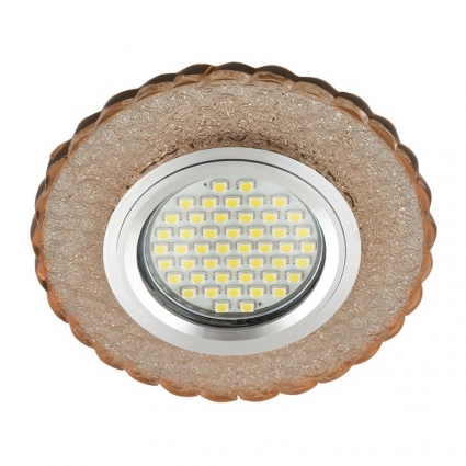 Встраиваемый светильник Fametto Luciole DLS-L140 Gu5.3 Glassy/Tea для гостиной, цвет коричневый,  в стиле ретро