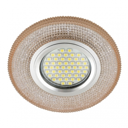 Встраиваемый светильник Fametto Luciole DLS-L142 Gu5.3 Glassy/Light Tea для гостиной, цвет коричневый,  в стиле ретро