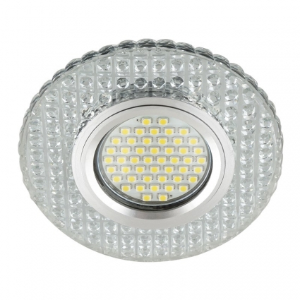 Встраиваемый светильник Fametto Luciole DLS-L143 Gu5.3 Glassy/Clear для гостиной, цвет зеркальный,  в стиле ретро