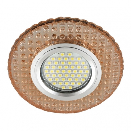 Встраиваемый светильник Fametto Luciole DLS-L143 Gu5.3 Glassy/Light Tea для гостиной, цвет коричневый,  в стиле ретро