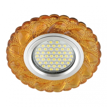 Встраиваемый светильник Fametto Luciole DLS-L147 Gu5.3 Glassy/Gold для гостиной, цвет желтый,  в стиле ретро