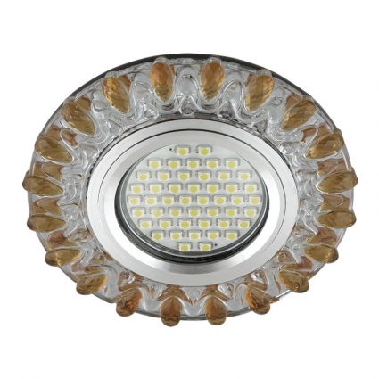 Встраиваемый светильник Fametto Luciole DLS-L148 Gu5.3 Glassy/Tea для гостиной, цвет коричневый,  в классическом стиле