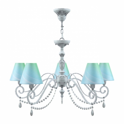 Подвесная люстра Lamp4you Classic E3-05-G-LMP-O-18-CRL-E3-05-TR-UP для спальни, цвет голубой,  в классическом стиле