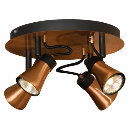 Спот Lussole Loft GRLSL-6801-04 для прихожей, цвет медь,  в стиле лофт