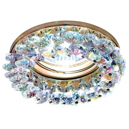 Встраиваемый светильник Ambrella light Crystal K206 MULTI/G для гостиной, цвет золотой,  в стиле модерн