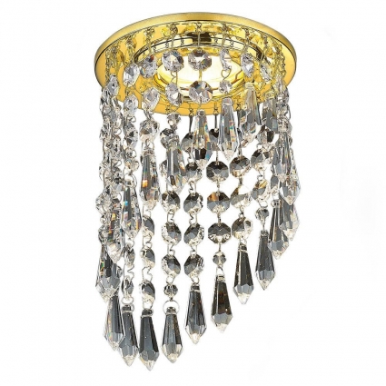 Встраиваемый светильник Ambrella light Crystal K2247 CL/G для гостиной, цвет золотой,  в классическом стиле