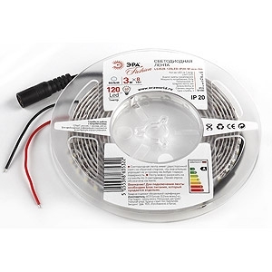 Светодиодная лента ЭРА 9,6W/m 120LED/m 3528SMD холодный белый 3M LS3528-120LED-IP20-W-eco-3m