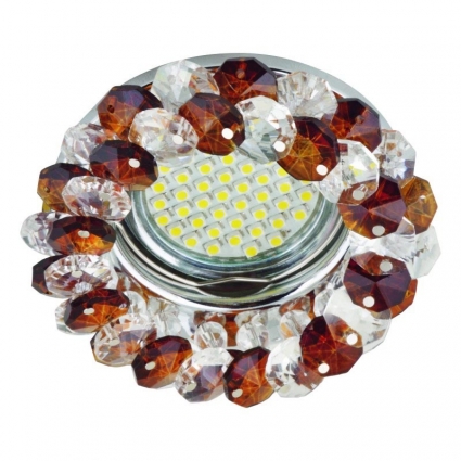 Встраиваемый светильник Fametto Fiore DLS-F130 GU5.3 Chrome/Brown для гостиной, цвет коричневый,  в стиле модерн