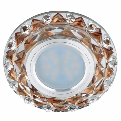Встраиваемый светильник Fametto Luciole DLS-L130 GU5.3 Chrome/Brown для спальни, цвет коричневый,  в стиле модерн