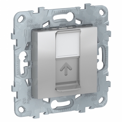 Розетка компьютерная RJ45 Schneider Electric Unica New Cat. 6 UTP NU541530, цвет серый