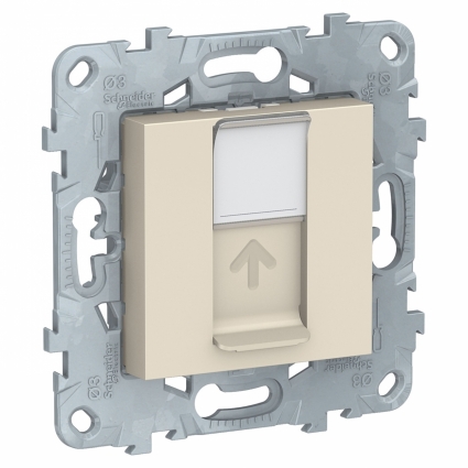 Розетка компьютерная RJ45 Schneider Electric Unica New Cat. 6 UTP NU541544, цвет бежевый