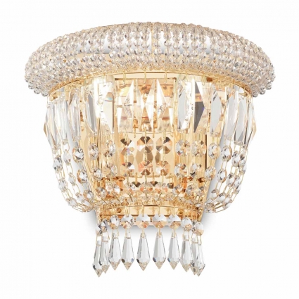 Настенный светильник Ideal Lux Dubai AP2 Ottone для гостиной, цвет золотой