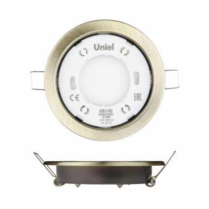 Встраиваемый светильник (UL-00005056) Uniel GX53/H2 Antique Brass 10 Prom для спальни, цвет бронза