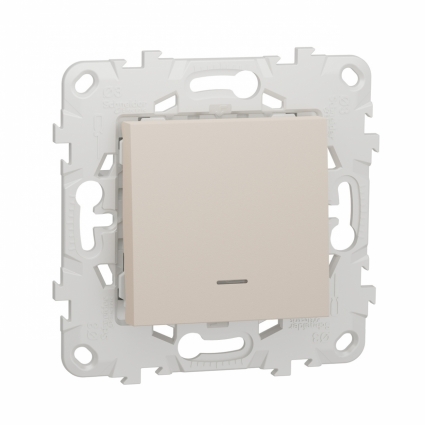 Выключатель одноклавишный Schneider Electric Unica New NU520144N, цвет бежевый