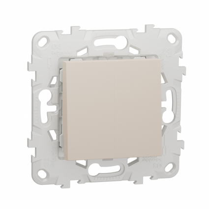 Переключатель двухклавишный Schneider Electric Unica New NU521344, цвет бежевый