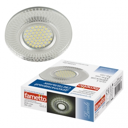 Встраиваемый светильник Fametto Luciole DLS-L152 GU5.3 GLASSY/CLEAR 3D для гостиной, цвет белый