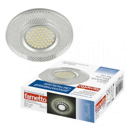 Встраиваемый светильник Fametto Luciole DLS-L153 GU5.3 GLASSY/CLEAR 3D для гостиной, цвет белый