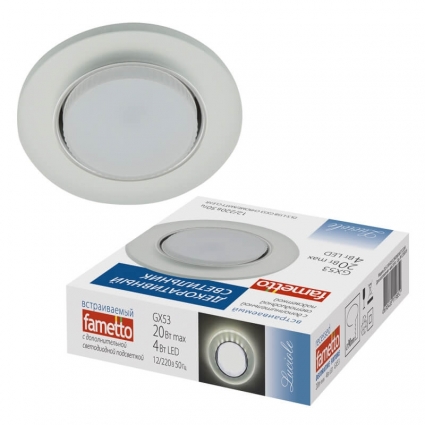 Встраиваемый светильник Fametto Luciole DLS-L158 GX53 CHROME/MATT CLEAR для гостиной, цвет белый