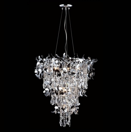 Подвесная люстра Crystal Lux Romeo SP10 Chrome D600 для гостиной площадью до 33.3 кв.м.,  в стиле арт-деко