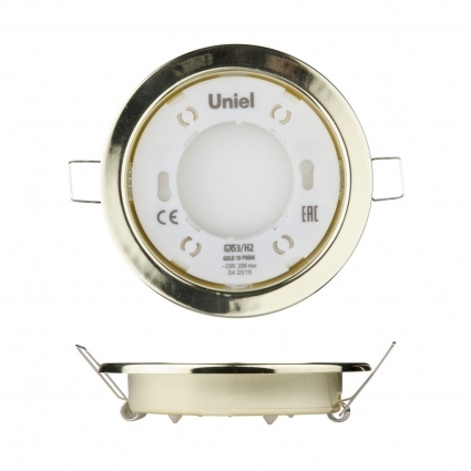 Встраиваемый светильник (UL-00005053) Uniel GX53/H2 Gold 10 Prom для спальни, цоколь GX53