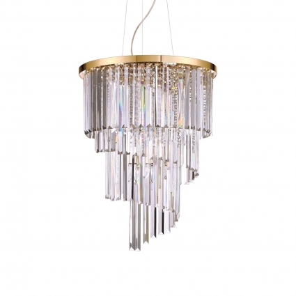 Подвесная люстра Ideal Lux Carlton SP12 Oro для гостиной, цоколь E14