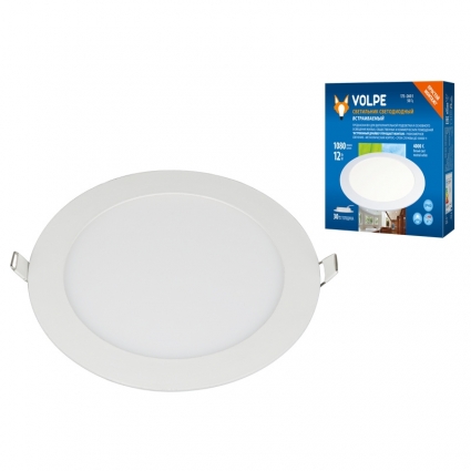 Встраиваемый светодиодный светильник (UL-00004662) Volpe ULM-Q236 12W/4000K WHITE для офиса, цвет белый