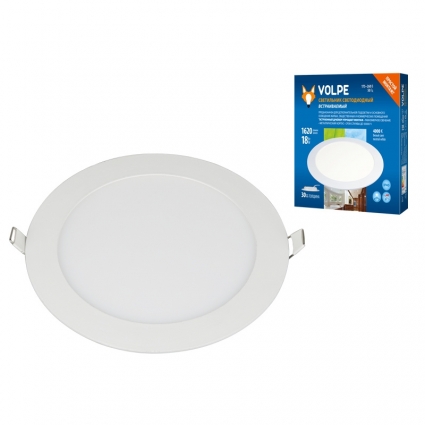 Встраиваемый светодиодный светильник (UL-00004664) Volpe ULM-Q236 18W/4000K WHITE для офиса, цвет белый