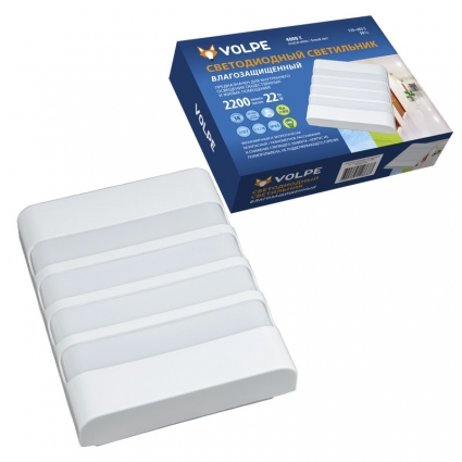Потолочный светодиодный светильник (UL-00006710) Volpe ULW-Q280 22W/4000K/S01 IP65 White для магазина, цвет белый