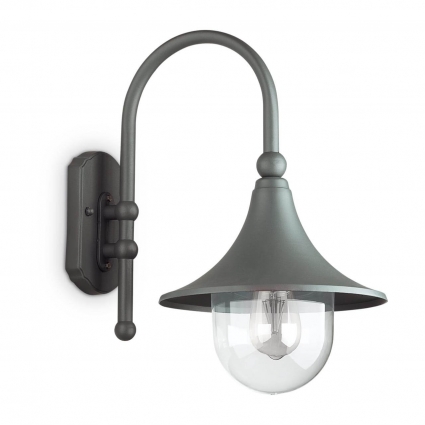 Уличный настенный светильник Ideal Lux Cima AP1 Antracite, цоколь E27
