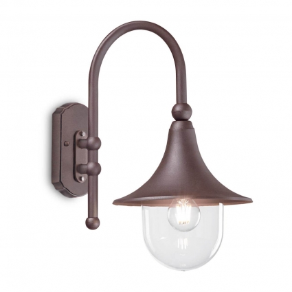 Уличный настенный светильник Ideal Lux Cima AP1 Coffee, цоколь E27