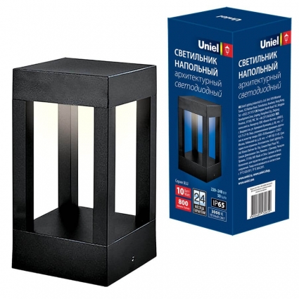 Уличный светодиодный светильник (UL-00006815) Uniel ULU-T03A-10W/3000K IP65 Black, цоколь LED