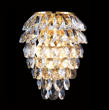Настенный светильник Crystal Lux Charme AP3 Gold/Transparent для гостиной, цоколь G9