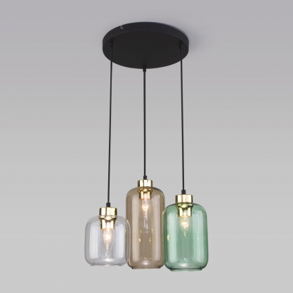 Подвесная люстра TK Lighting 3325 Marco Green для кафе и ресторанов площадью до 12 кв.м.
