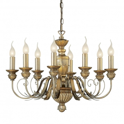 Подвесная люстра Ideal Lux Firenze Sp8 Oro Antico 020839 для гостиной площадью до 17.8 кв.м.,  в классическом стиле