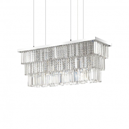Подвесная люстра Ideal Lux Martinez SP6 Cromo 166322 для спальни, цвет хром,  в современном стиле