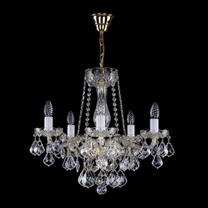 Подвесная люстра Artglass Aerope V. CE для спальни, цвет латунь,  в классическом стиле