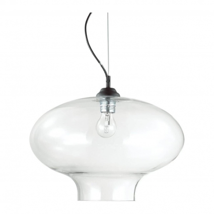 Подвесной светильник Ideal Lux Bistro SP1 Round Trasparente 120898 для кафе и ресторанов площадью до 3 кв.м.,  в стиле лофт