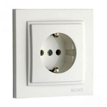 Розетка 2К+З Mono Electric Despina 16A 250V винтовое подключение слоновая кость 102-010021-117 в современном стиле