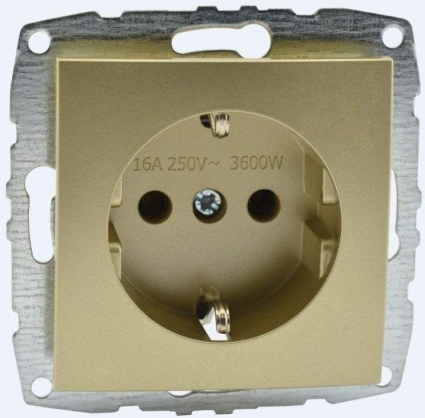 Розетка 2К+З Mono Electric Despina/ Larissa 16A 250V винтовое подключение титан 500-002221-117, цвет титановый,  в современном стиле