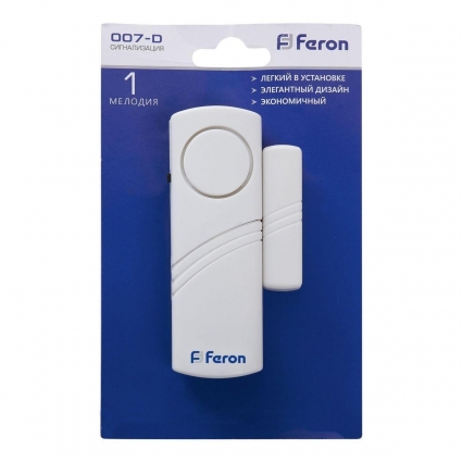 Звонок-сигнализация беспроводной Feron 007-D 23602 для прихожей, цвет белый,  в современном стиле