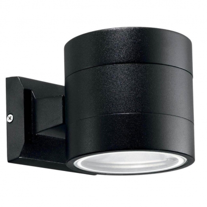 Уличный настенный светильник Ideal Lux Snif Ap1 Round Nero 061450 на площадь до 2.2 кв.м., цвет черный,  в современном стиле
