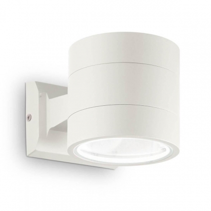 Уличный настенный светильник Ideal Lux Snif Ap1 Round Bianco 144283 на площадь до 2.2 кв.м., цвет белый,  в современном стиле