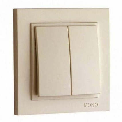 Выключатель Mono Electric Despina двухклавишный крем 102-170025-102, цвет кремовый,  в современном стиле