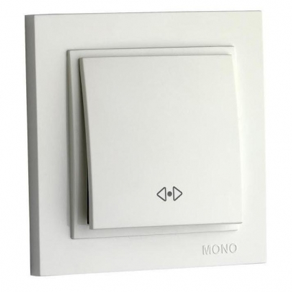 Выключатель Mono Electric Despina одноклавишный перекресный жемчуг 102-252525-112, цвет белый,  в современном стиле