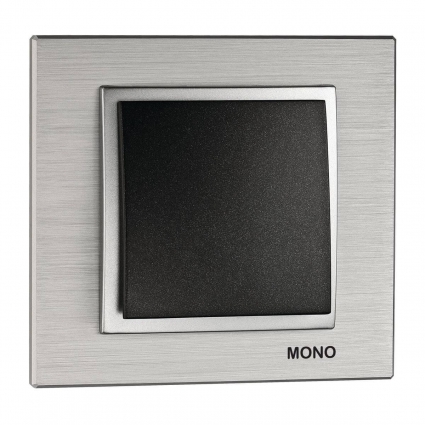 Рамка 1-постовая Mono Electric Style Aluminium серебро 107-800000-160, цвет серебро,  в современном стиле