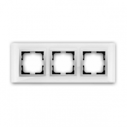 Рамка 3-постовая Mono Electric Style Glass белое стекло 107-710000-162, цвет белый,  в современном стиле