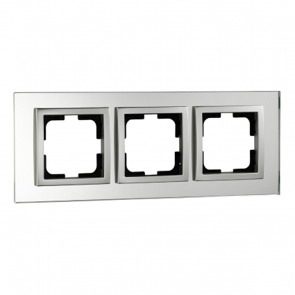 Рамка 3-постовая Mono Electric Style Glass зеркало 107-700000-162, цвет зеркальный,  в современном стиле