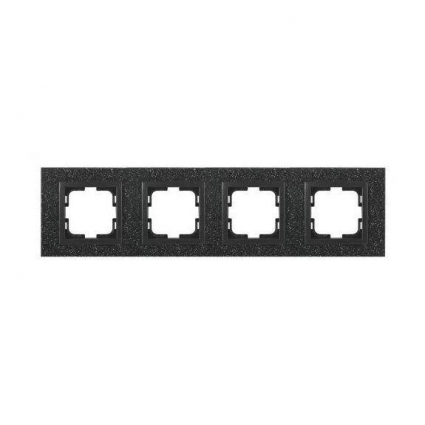 Рамка 4-постовая Mono Electric Style Granit чёрный гранит 107-610000-163, цвет черный